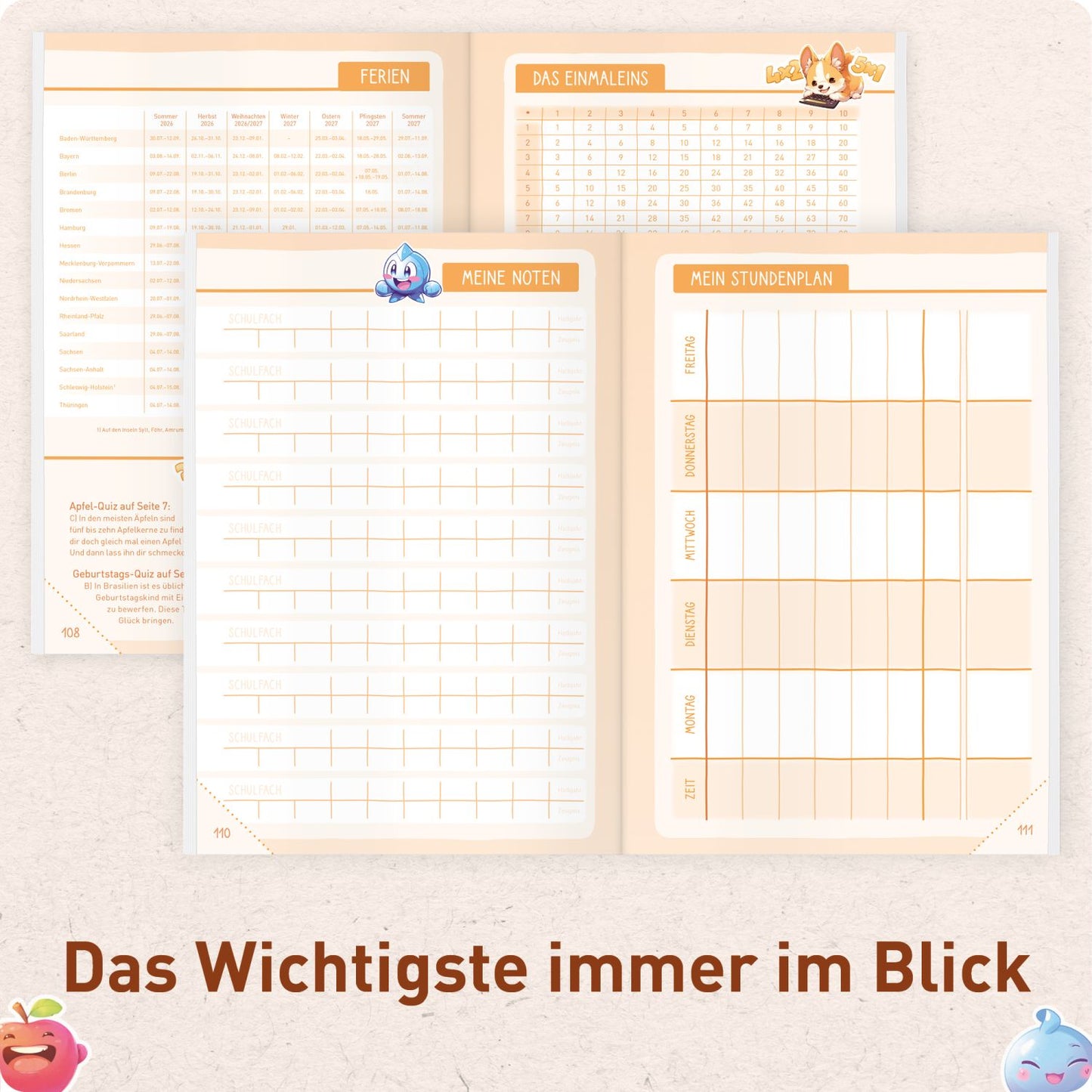 Das Grundschul-Hausaufgabenheft 2026/2027 / A5 / Cool Panda / Häfft-Verlag