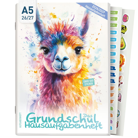Das Grundschul-Hausaufgabenheft 2026/2027 / A5 / Lama / Häfft-Verlag