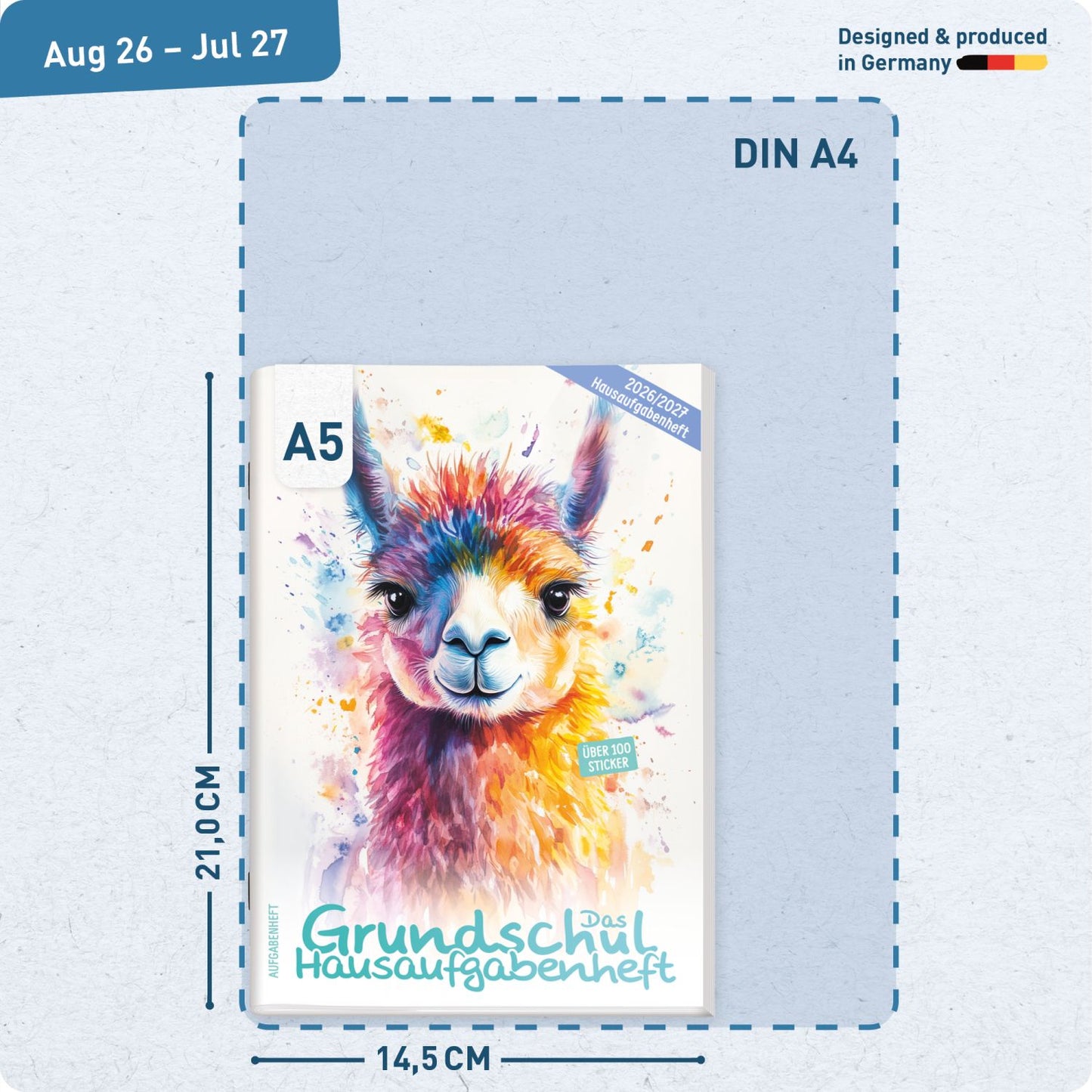 Das Grundschul-Hausaufgabenheft 2026/2027 / A5 / Lama / Häfft-Verlag