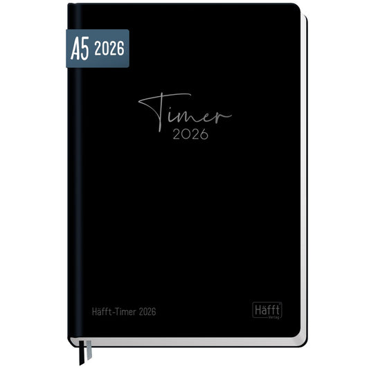Häfft-Timer 2026 / Jugendkalender / A5 / Black Edition