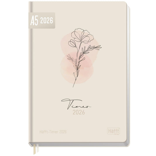 Häfft-Timer 2026 / Jugendkalender / A5 / Dainty Flower