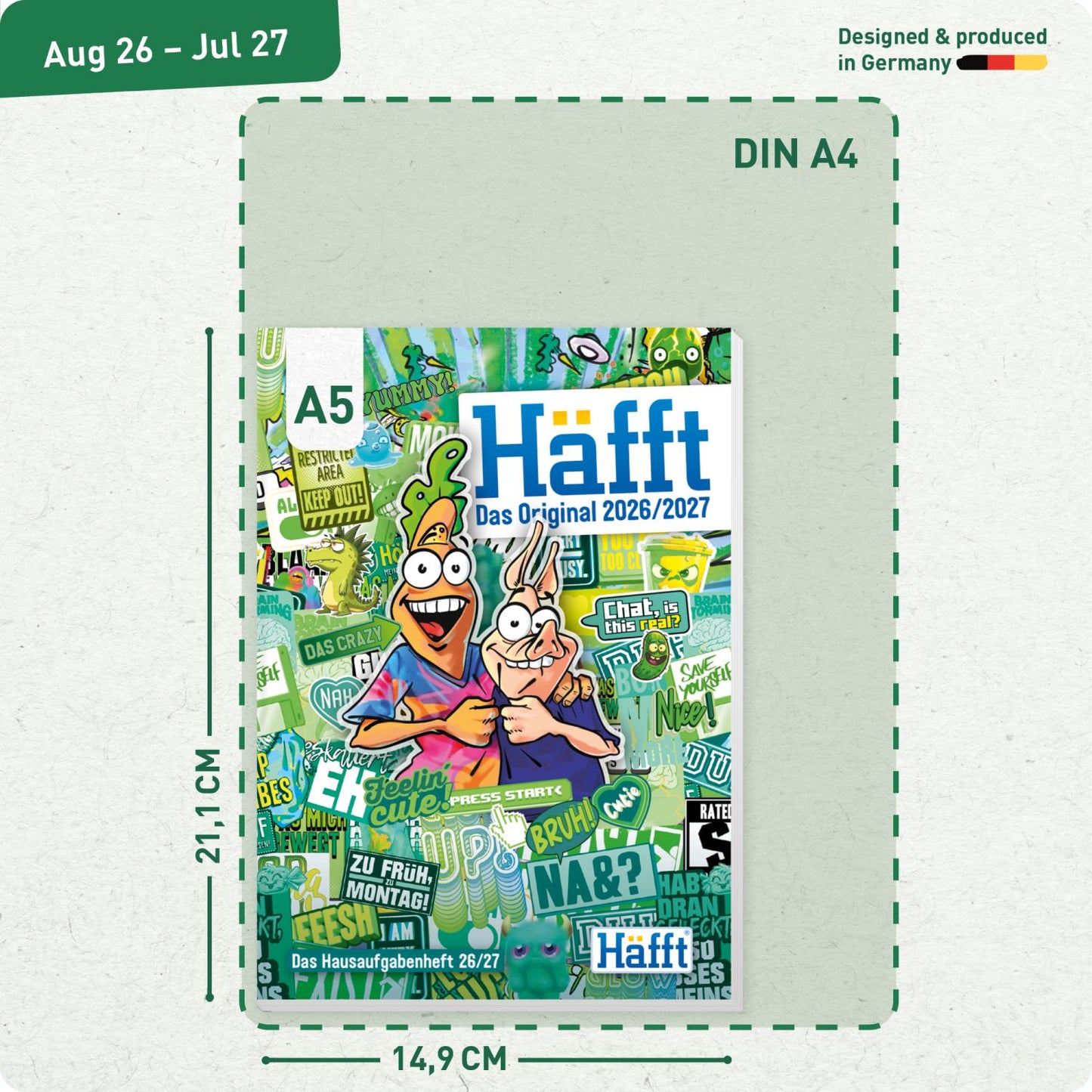 Häfft Original 2026/2027 / A5 / Stickermania / Häfft-Verlag