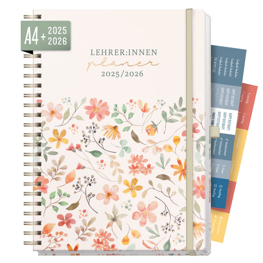 Häfft Lehrer-Planer Deluxe 2025/2026 / A4+ / Wild Blossoms