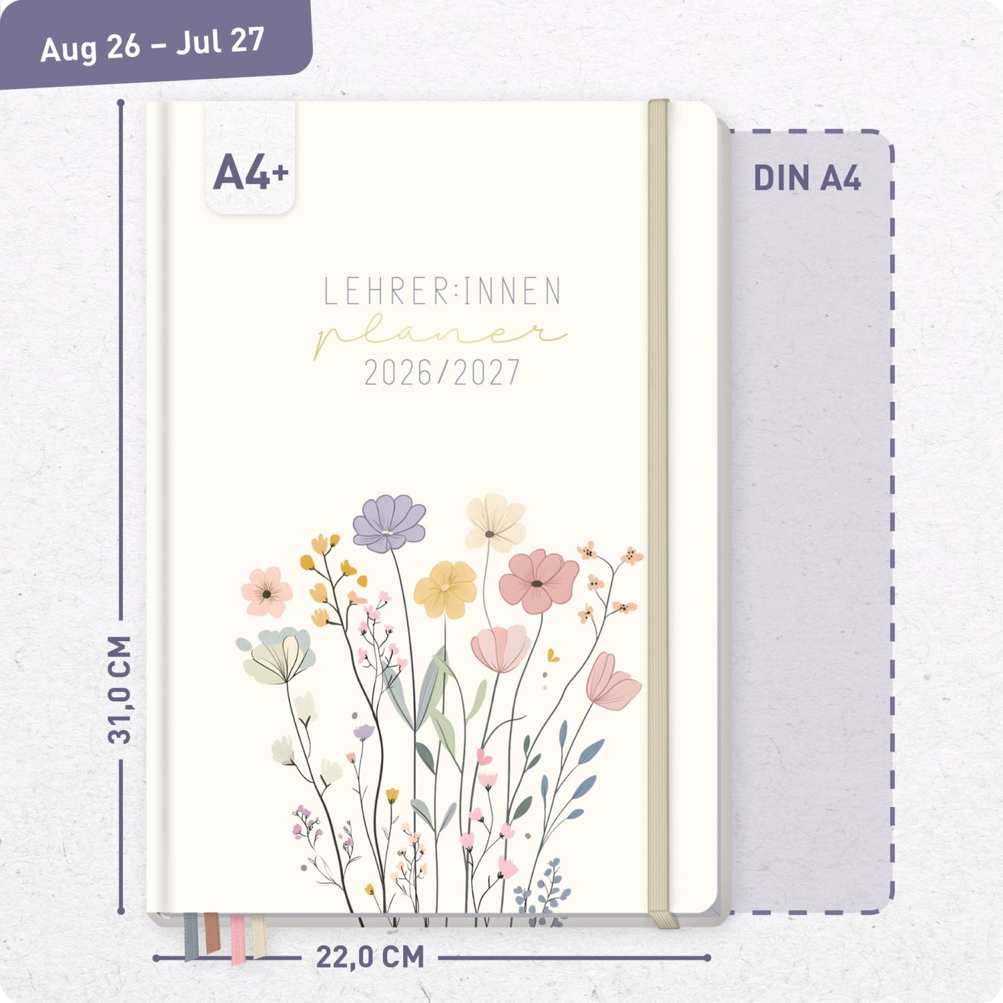 Häfft Lehrer-Planer 2026/2027 / A4+ / Flower Joy