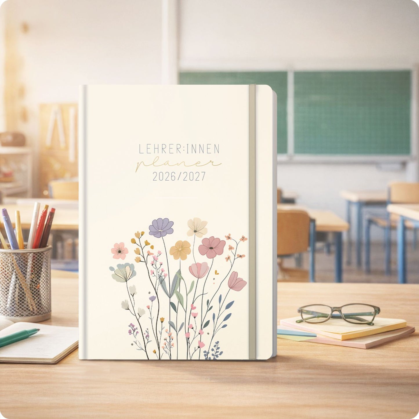 Häfft Lehrer-Planer 2026/2027 / A4+ / Flower Joy