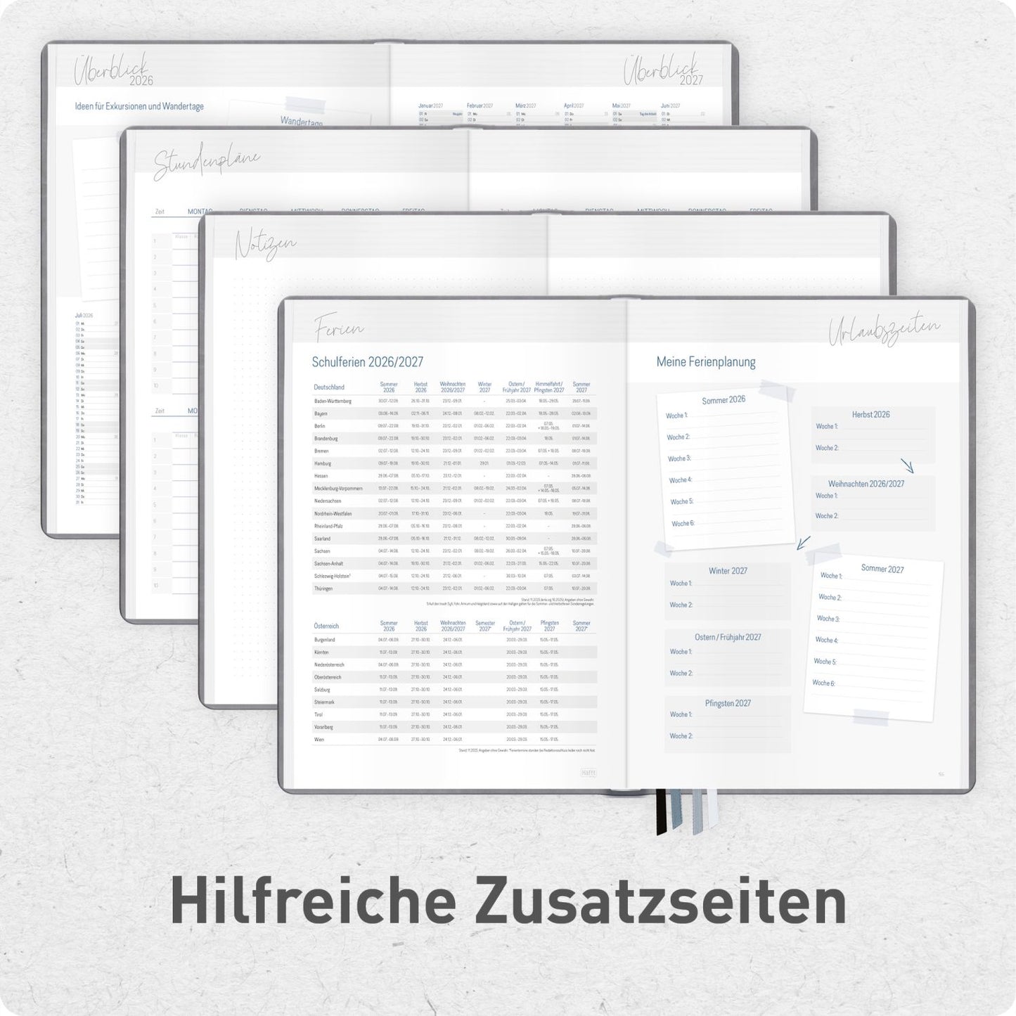 Häfft Lehrer-Planer 2026/2027 / A4+ / KL / Grey Edition