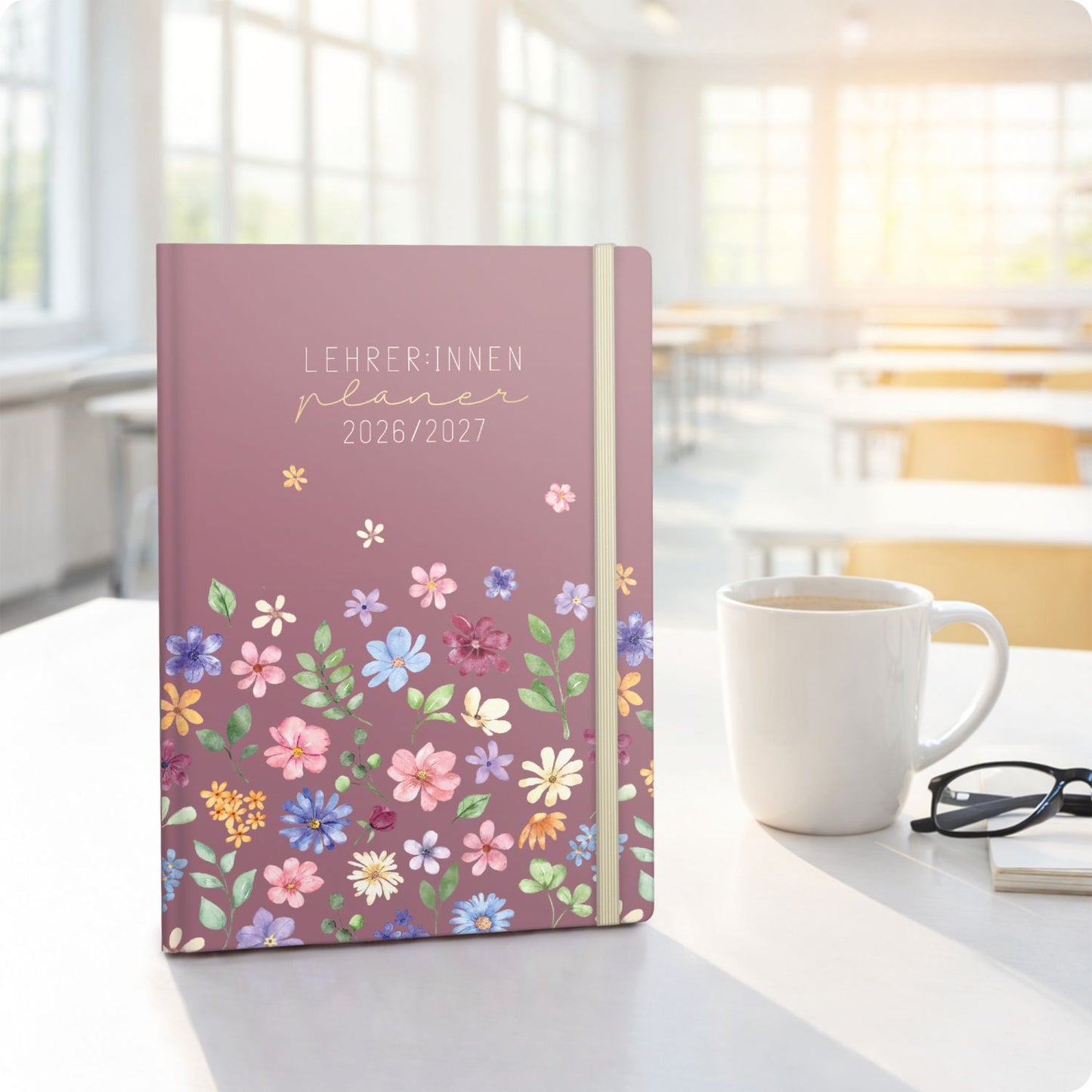 Häfft Lehrer-Planer 2026/2027 / A5+ / Berry Blossoms