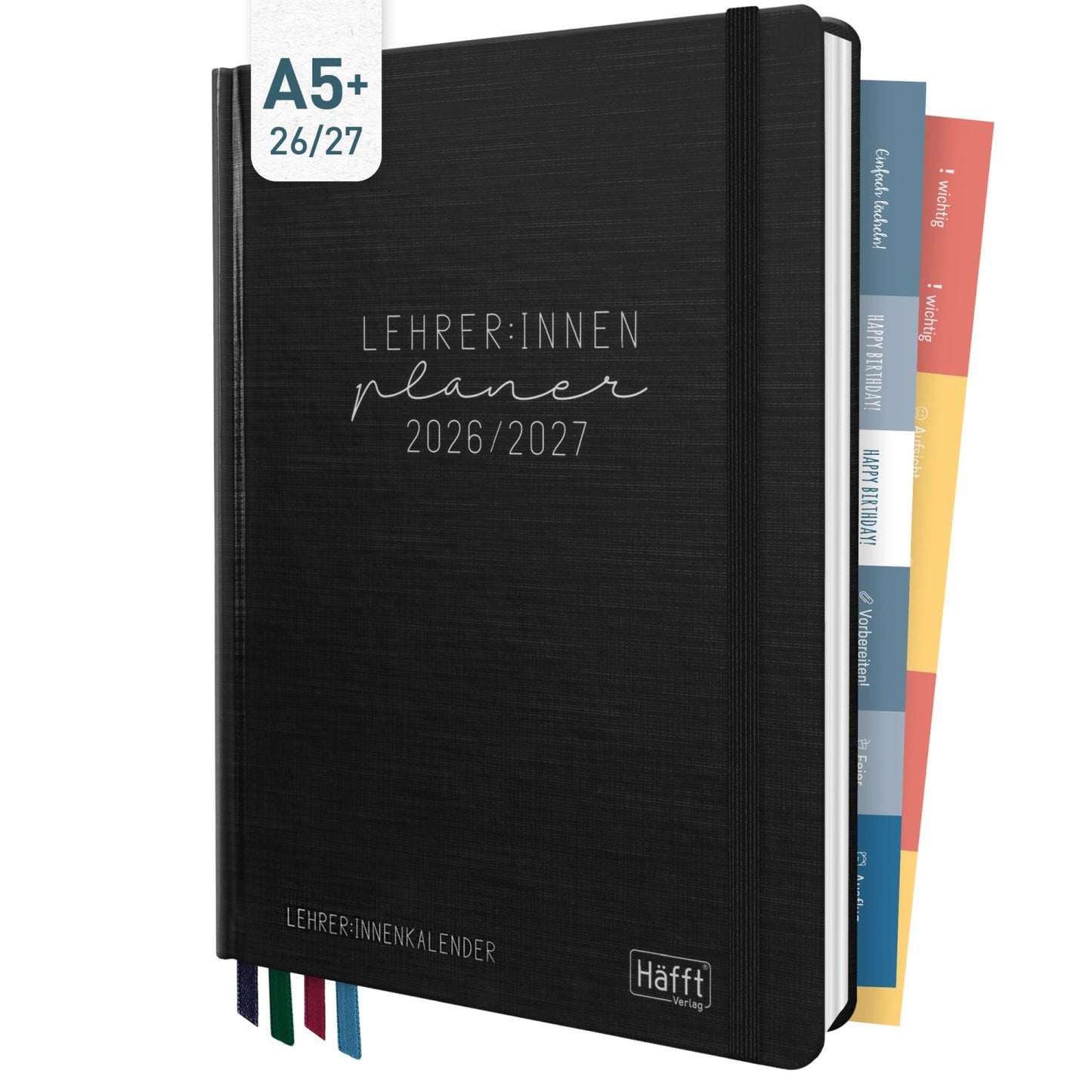 Häfft Lehrer-Planer 2026/2027 / A5+ / Black Edition