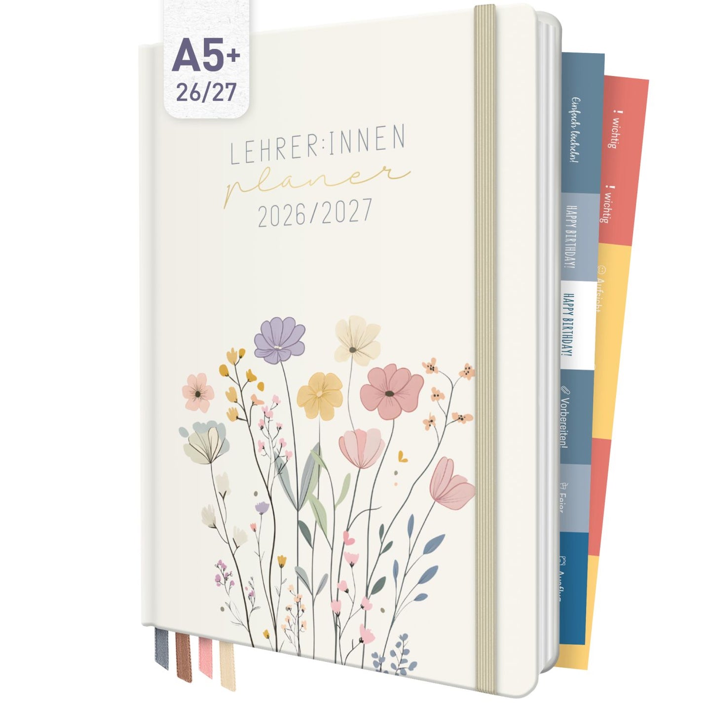 Häfft Lehrer-Planer 2026/2027 / A5+ / Flower Joy