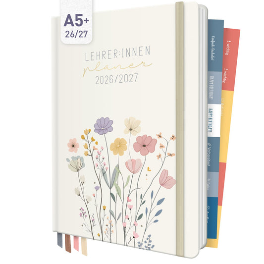 Häfft Lehrer-Planer 2026/2027 / A5+ / Flower Joy