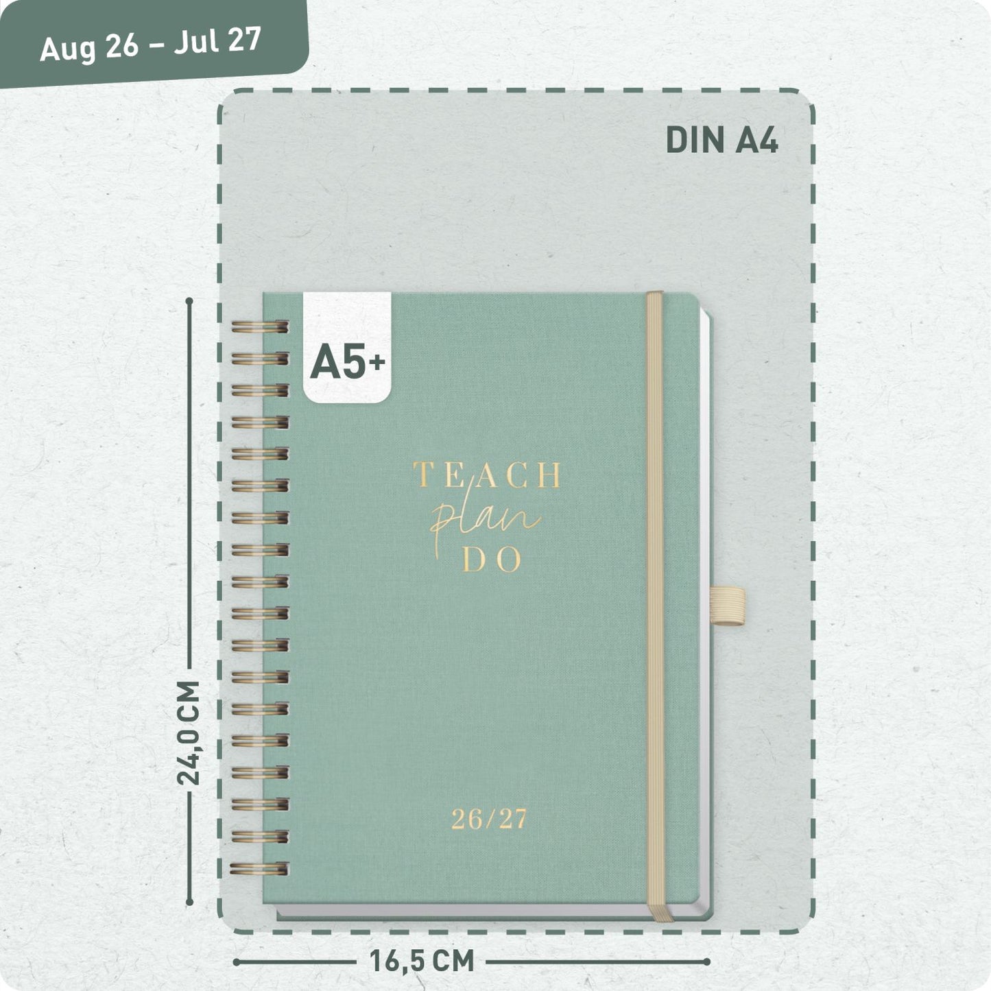 Häfft Lehrer-Planer Deluxe KL 2026/2027 / A5+ / Green Canvas