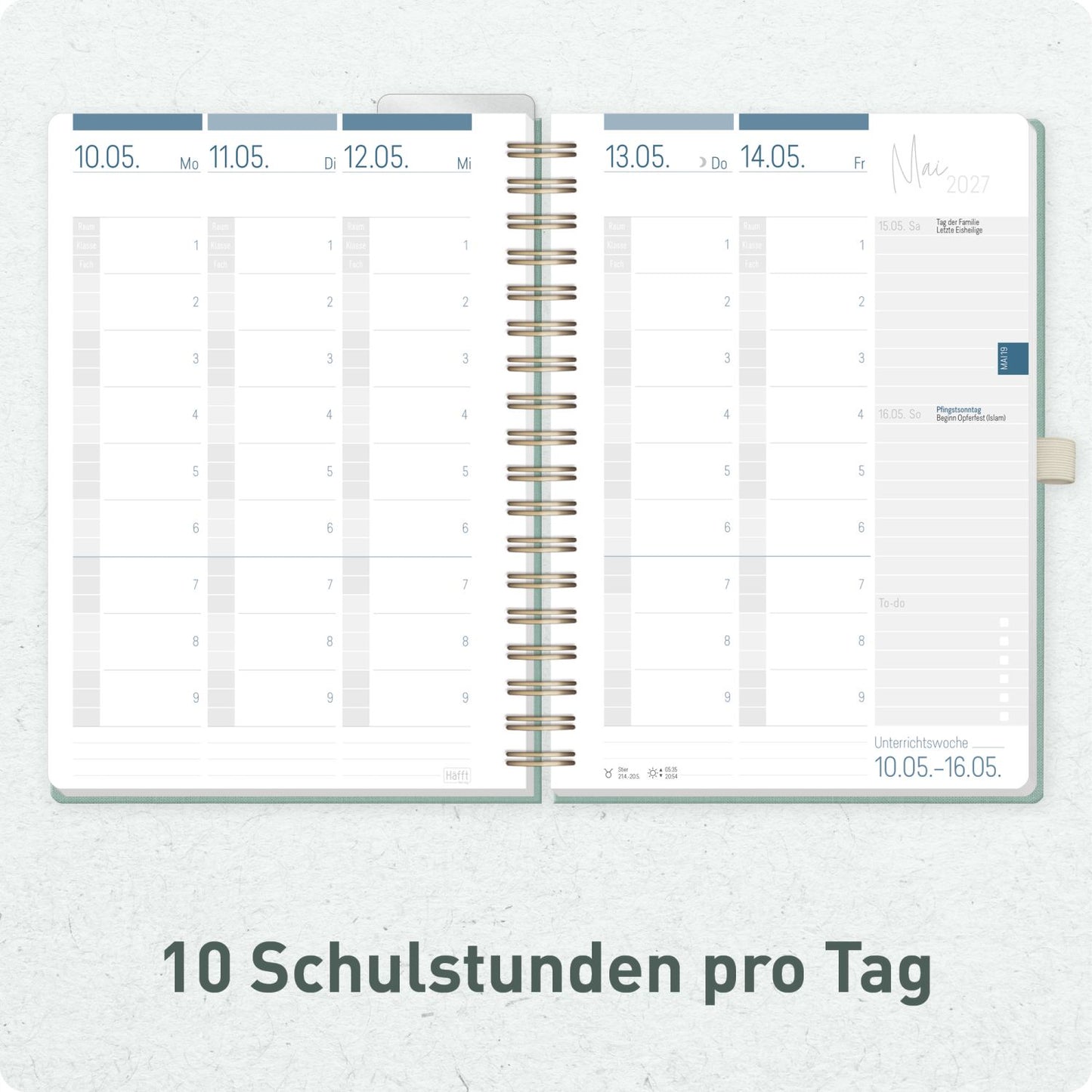 Häfft Lehrer-Planer Deluxe KL 2026/2027 / A5+ / Green Canvas