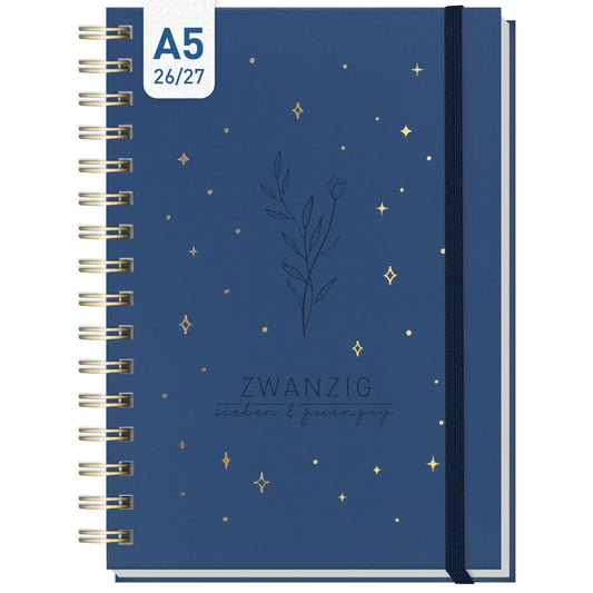 Lieblings-Timer 2026/2027 / 17 Monate / A5 / Night Flower / Häfft-Verlag