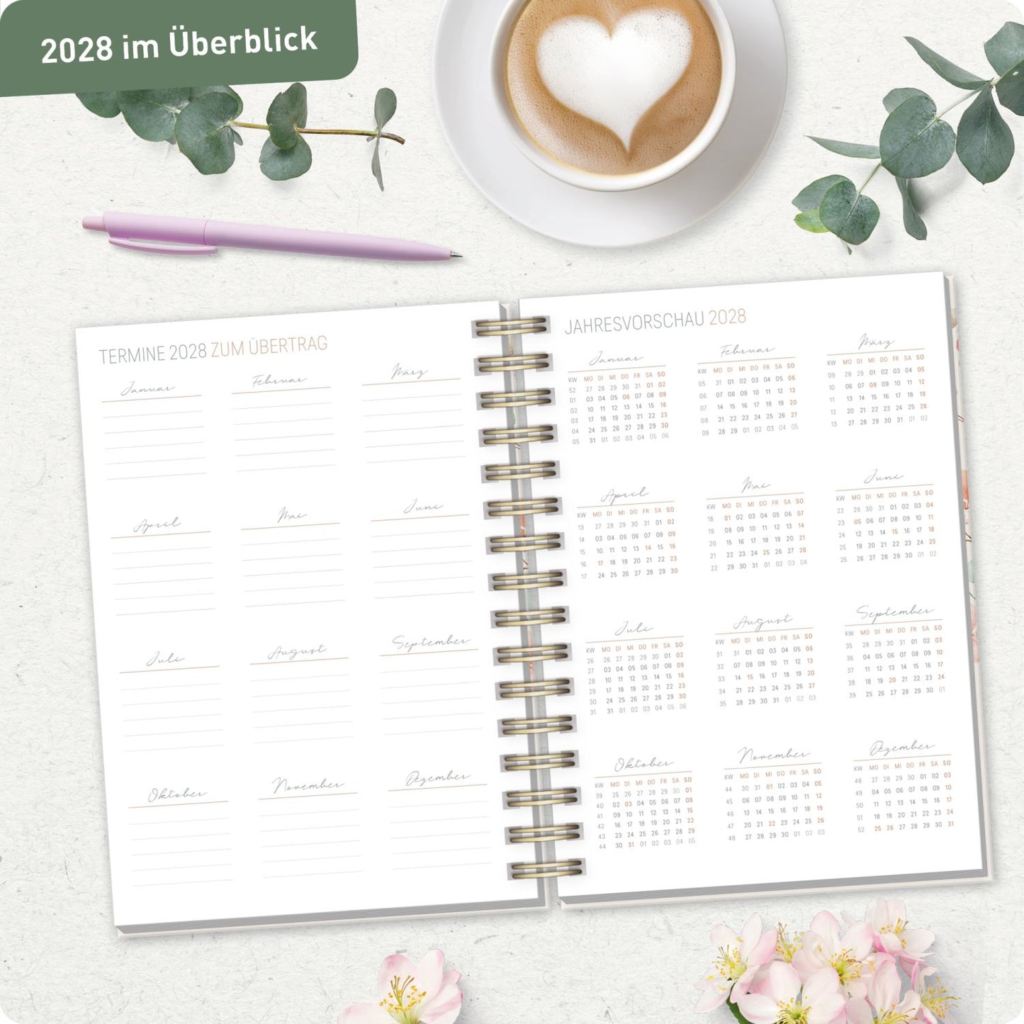 Lieblings-Timer 2026/2027 / 17 Monate / A5 / Wild Blossoms / Häfft-Verlag