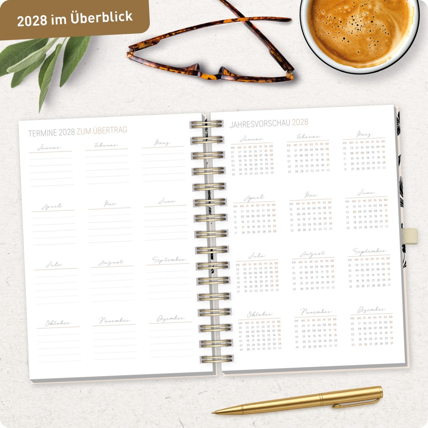 Lieblings-Timer Deluxe 2026/2027 / 17 Monate / A5 / Black Flower / Häfft-Verlag