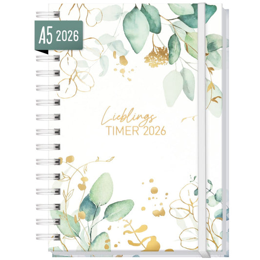 Lieblings-Timer 2026 / A5 / Blattgold / Häfft-Verlag