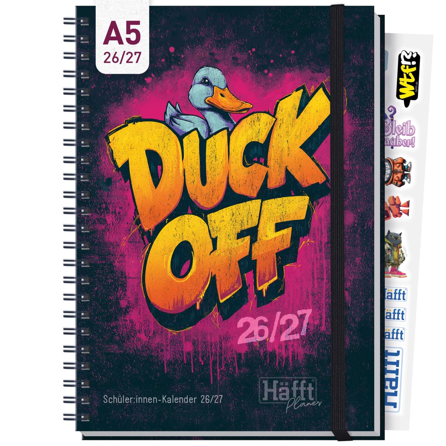 Häfft PLANER Premium - Schüler-Kalender 2026/2027 / A5 / Duck off / Häfft-Verlag