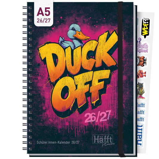 Häfft PLANER Premium - Schüler-Kalender 2026/2027 / A5 / Duck off / Häfft-Verlag