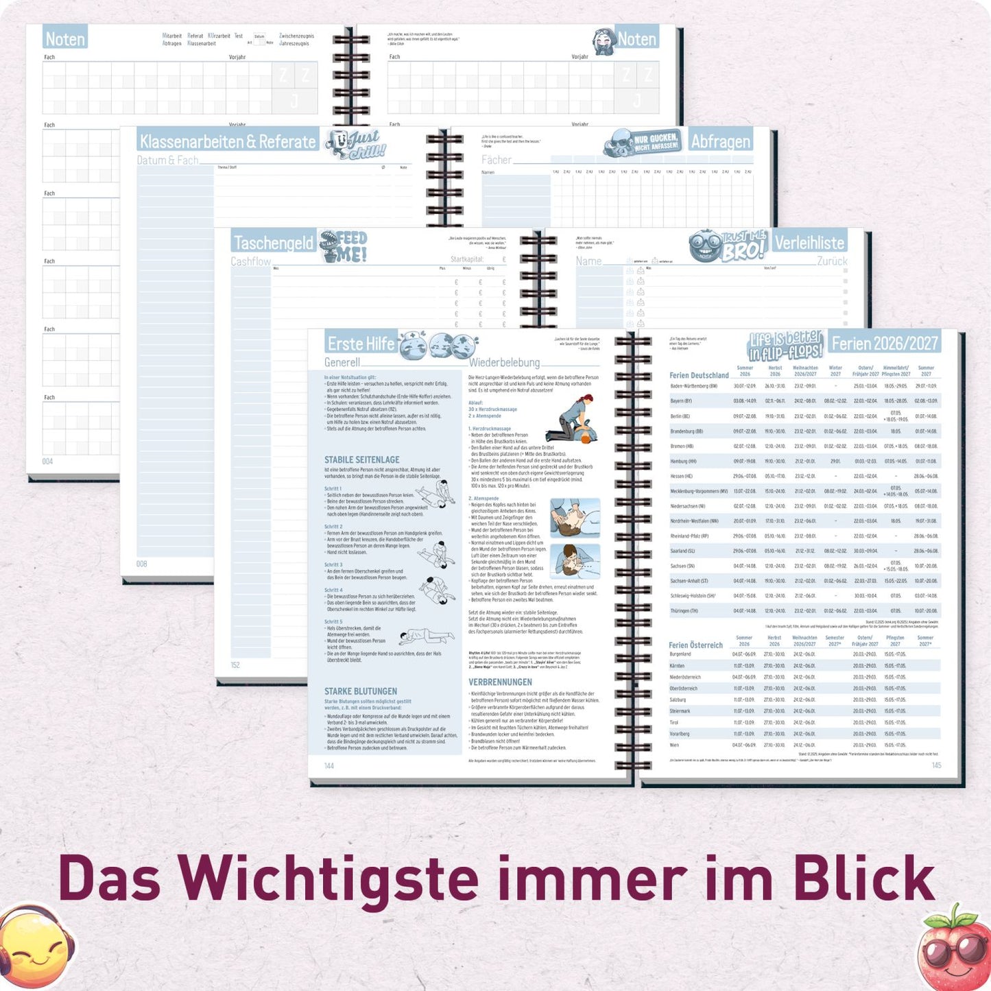 Häfft PLANER Premium - Schüler-Kalender 2026/2027 / A5 / Duck off / Häfft-Verlag