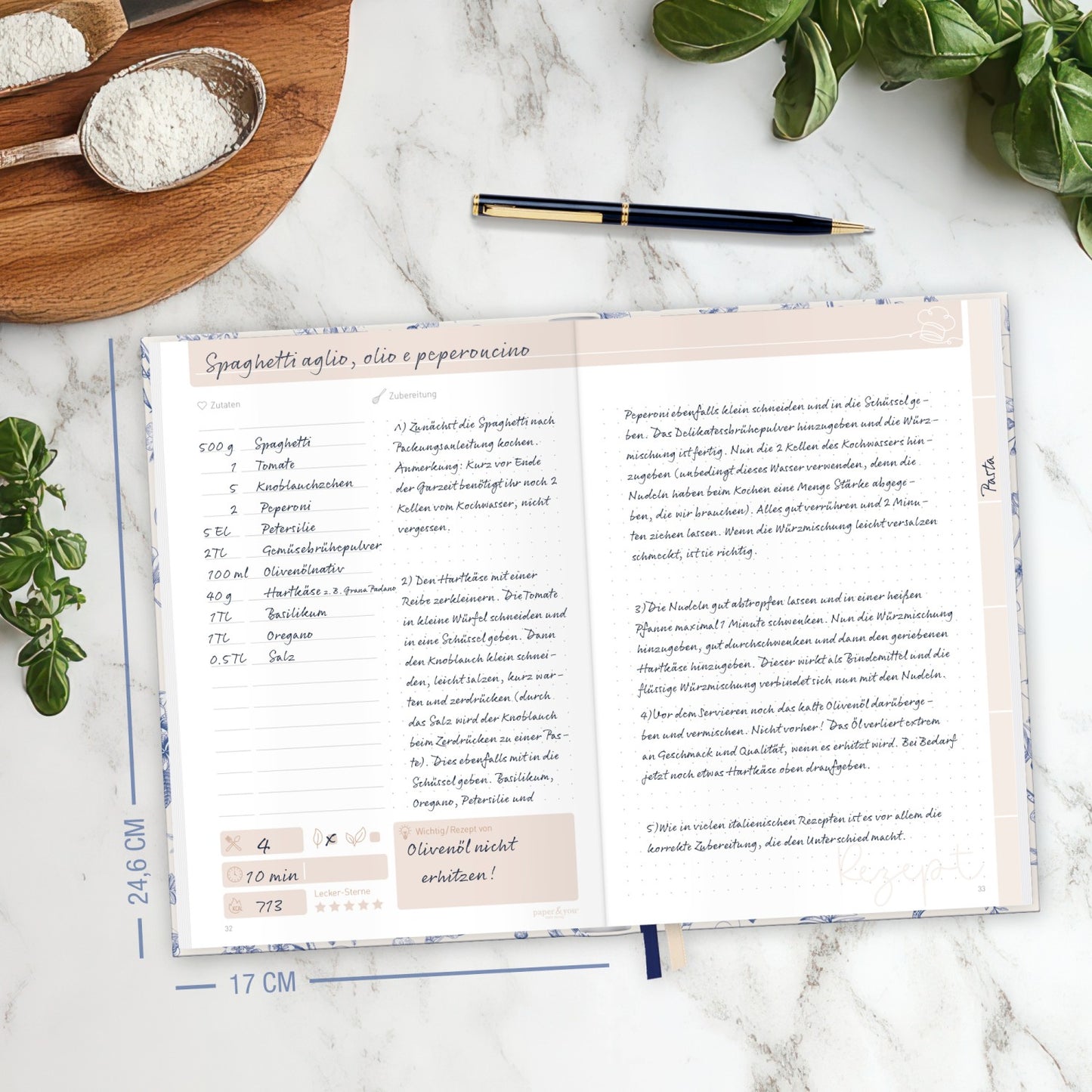 Rezeptbuch A5+ / Fine Kitchen / vom Häfft-Verlag
