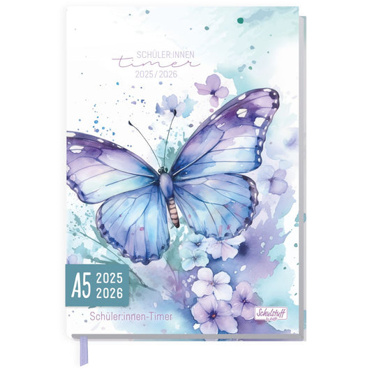 Schulstuff Schüler-Timer 2025/2026 / A5 / Butterfly