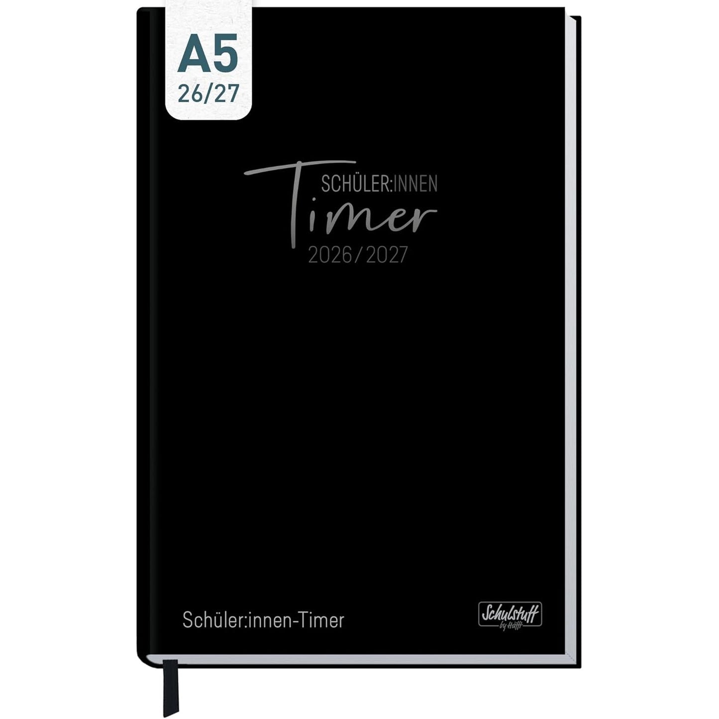 Schulstuff Schüler-Timer 2026/2027 / A5 / Black Edition / Häfft-Verlag