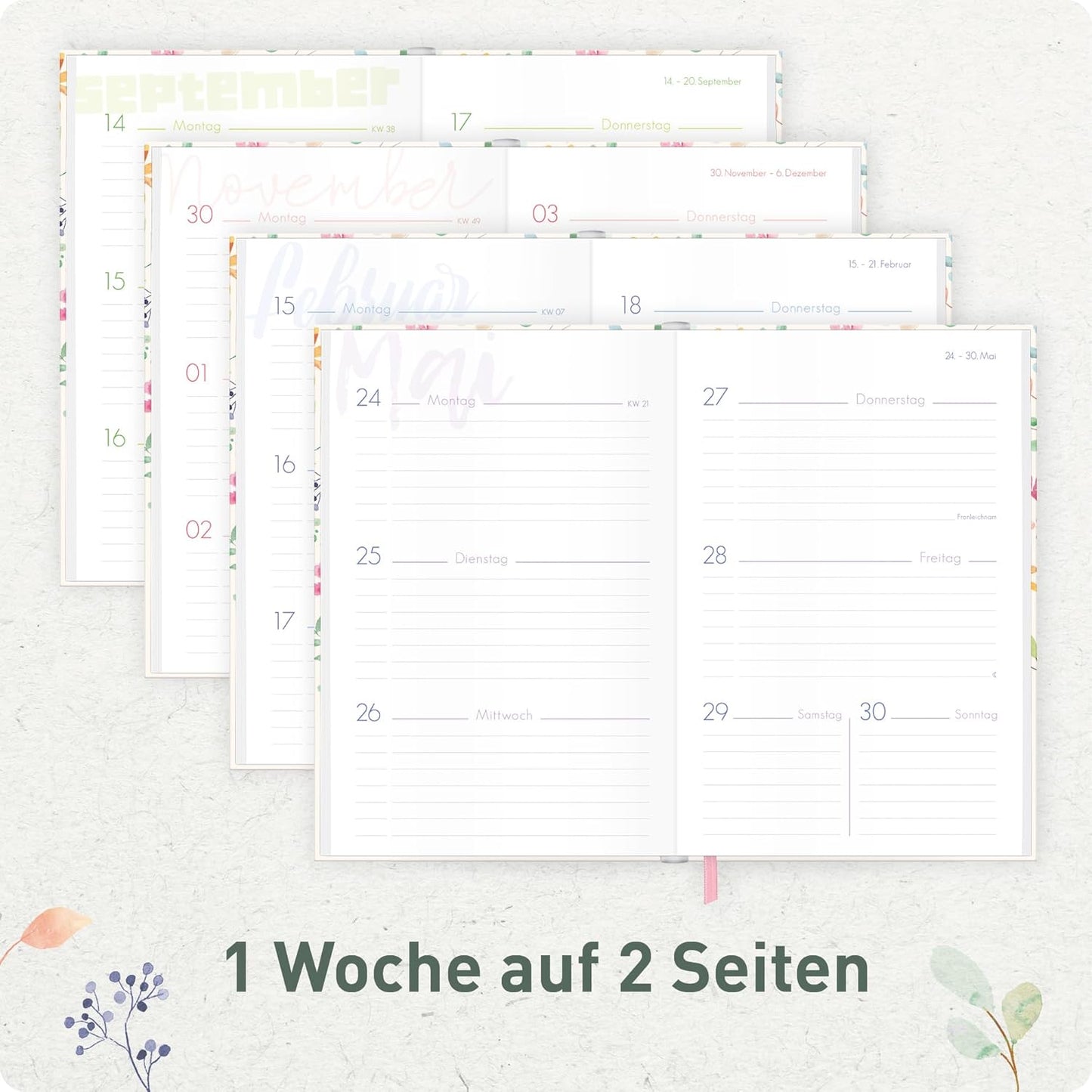 Schulstuff Schüler-Timer 2026/2027 / A5 / Wild Blossoms / Häfft-Verlag