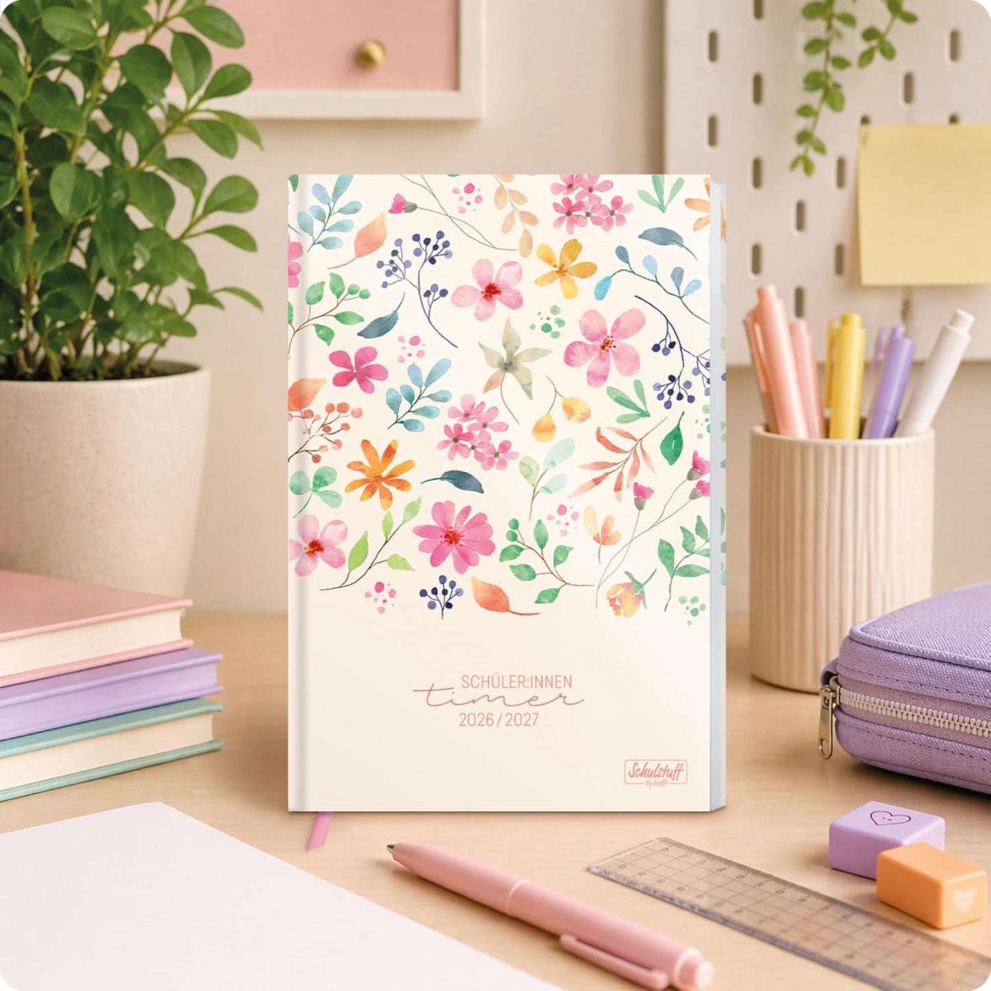 Schulstuff Schüler-Timer 2026/2027 / A5 / Wild Blossoms / Häfft-Verlag