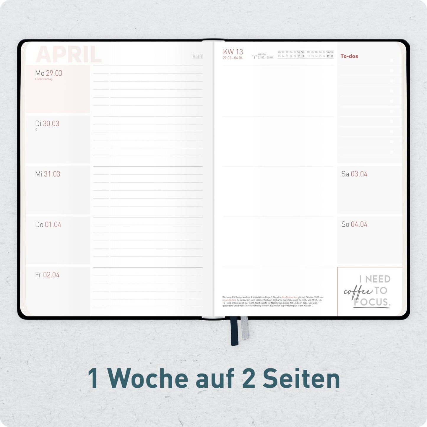 Häfft-Timer Campus Studentenkalender 2026/2027 / A5 / Black Edition / Häfft-Verlag
