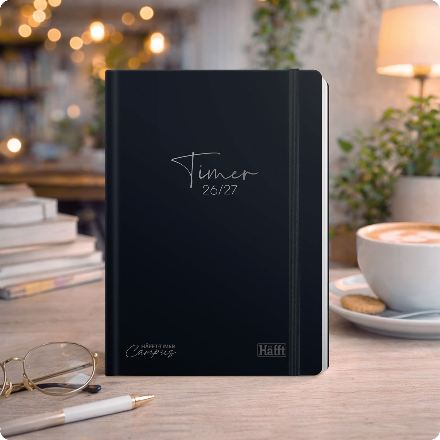 Häfft-Timer Campus Studentenkalender 2026/2027 / A5 / Black Edition / Häfft-Verlag