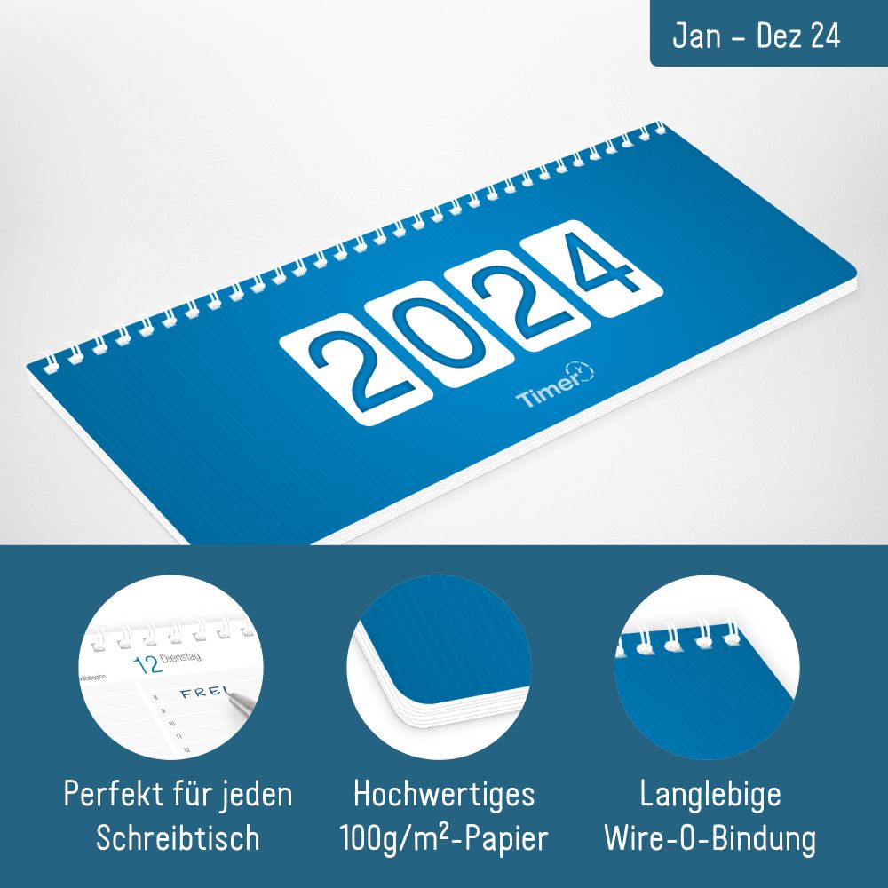 Tischkalender 2024 / A5 / Königsblau / von Häfft
