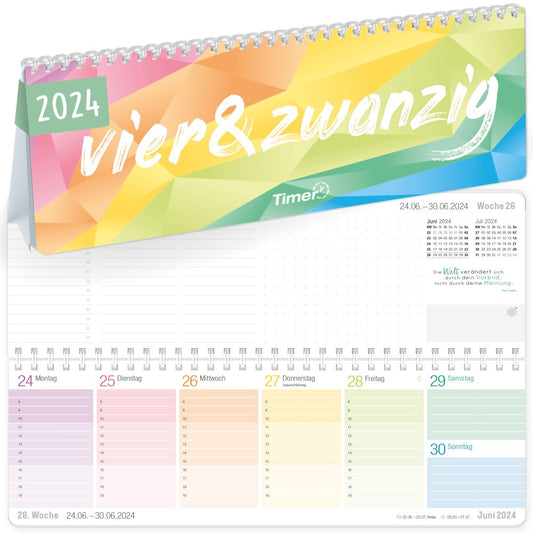 Tischkalender 2024 / A5 / Rainbow mit Aufsteller / von Häfft