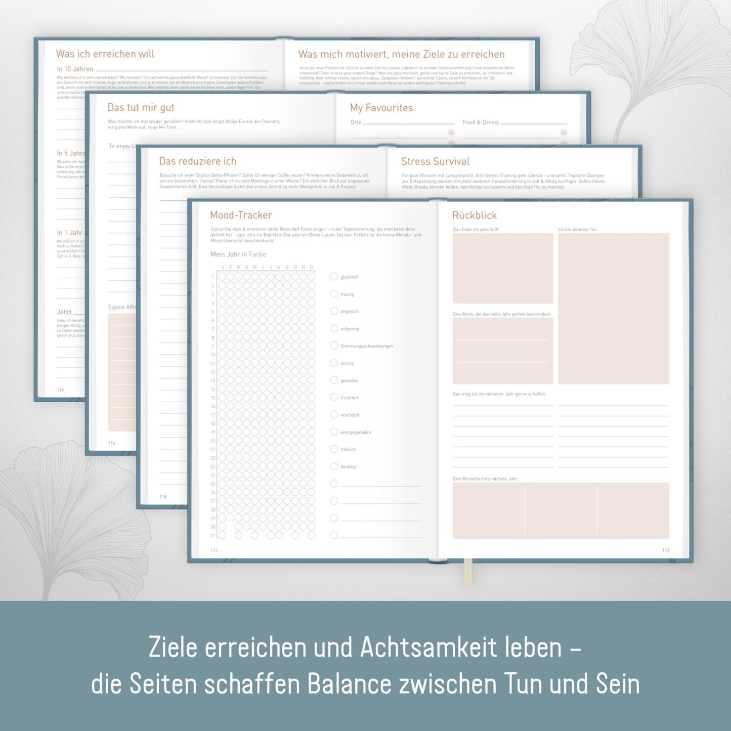 paper & you Work & Life Wochenplaner A5 / Blue Ginkgo / vom Häfft-Verlag