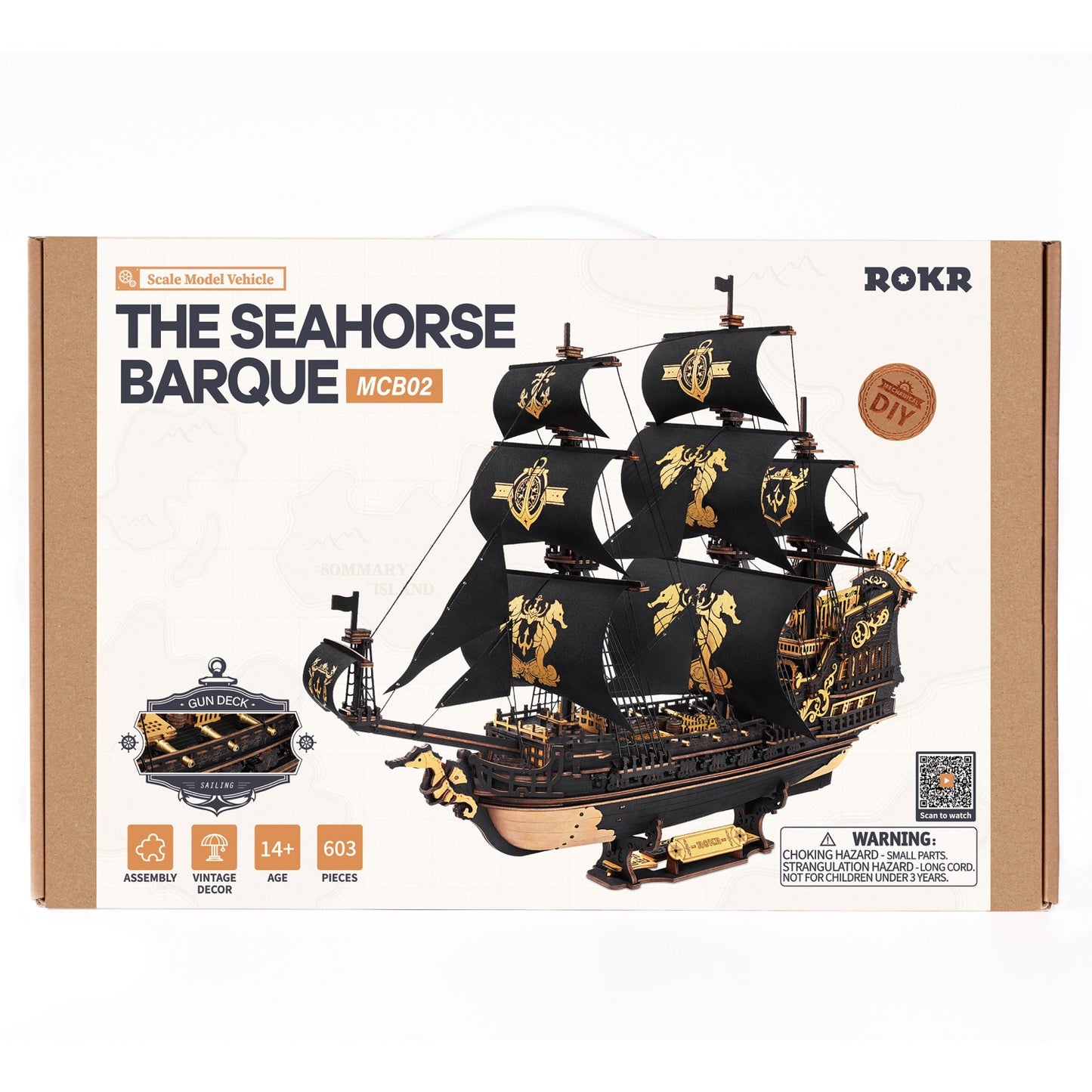 ROKR 3D-Holz-Puzzle Schiffsmodell "The Seahorse Barque"