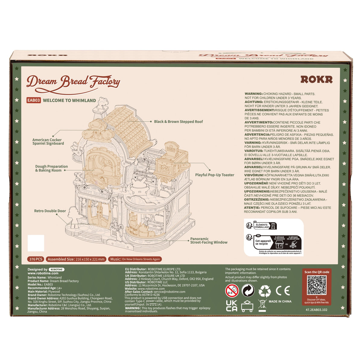 ROKR 3D-Holz-Puzzle Dream Bread Factory