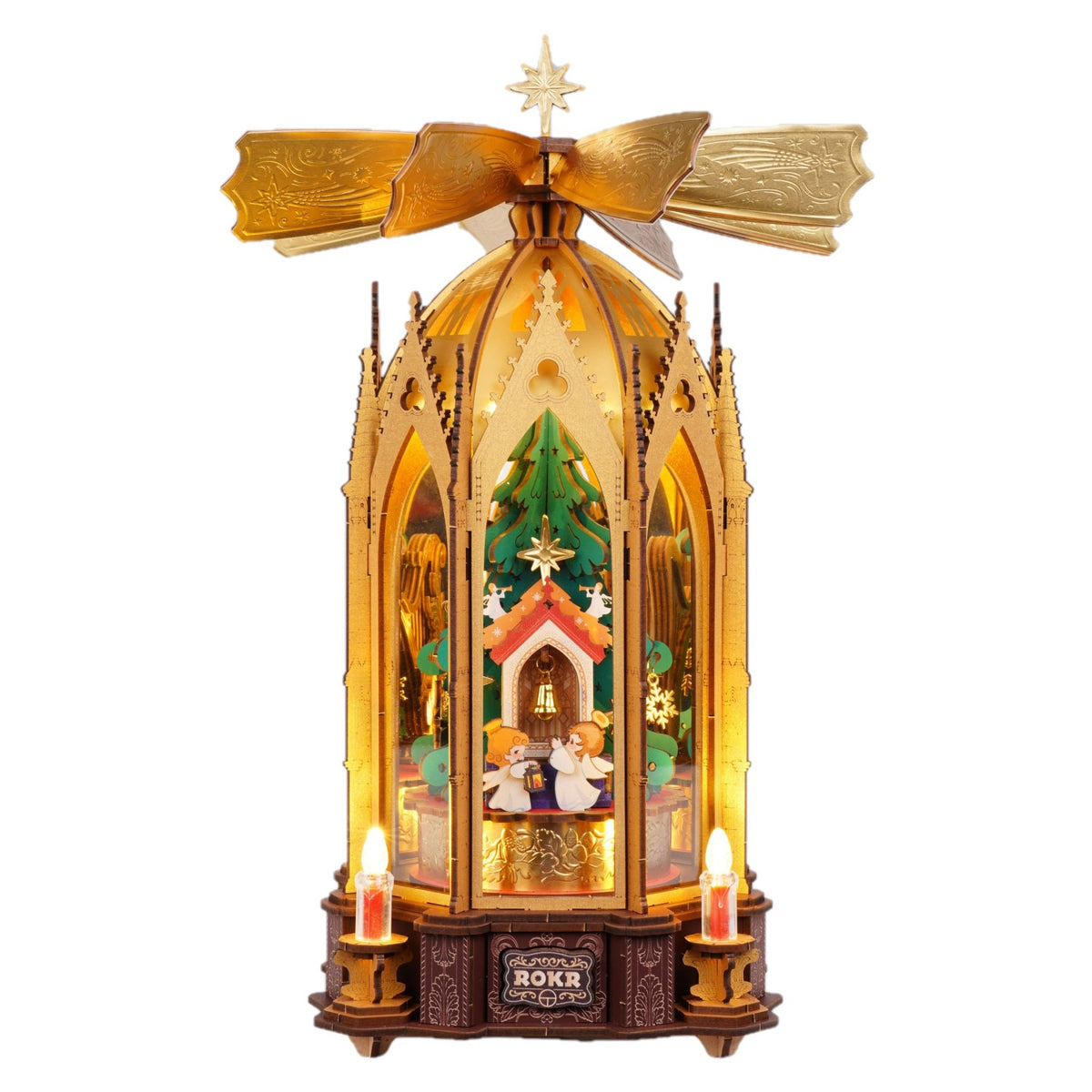 ROKR 3D-Holz-Puzzle Spieluhr Weihnachtspyramide