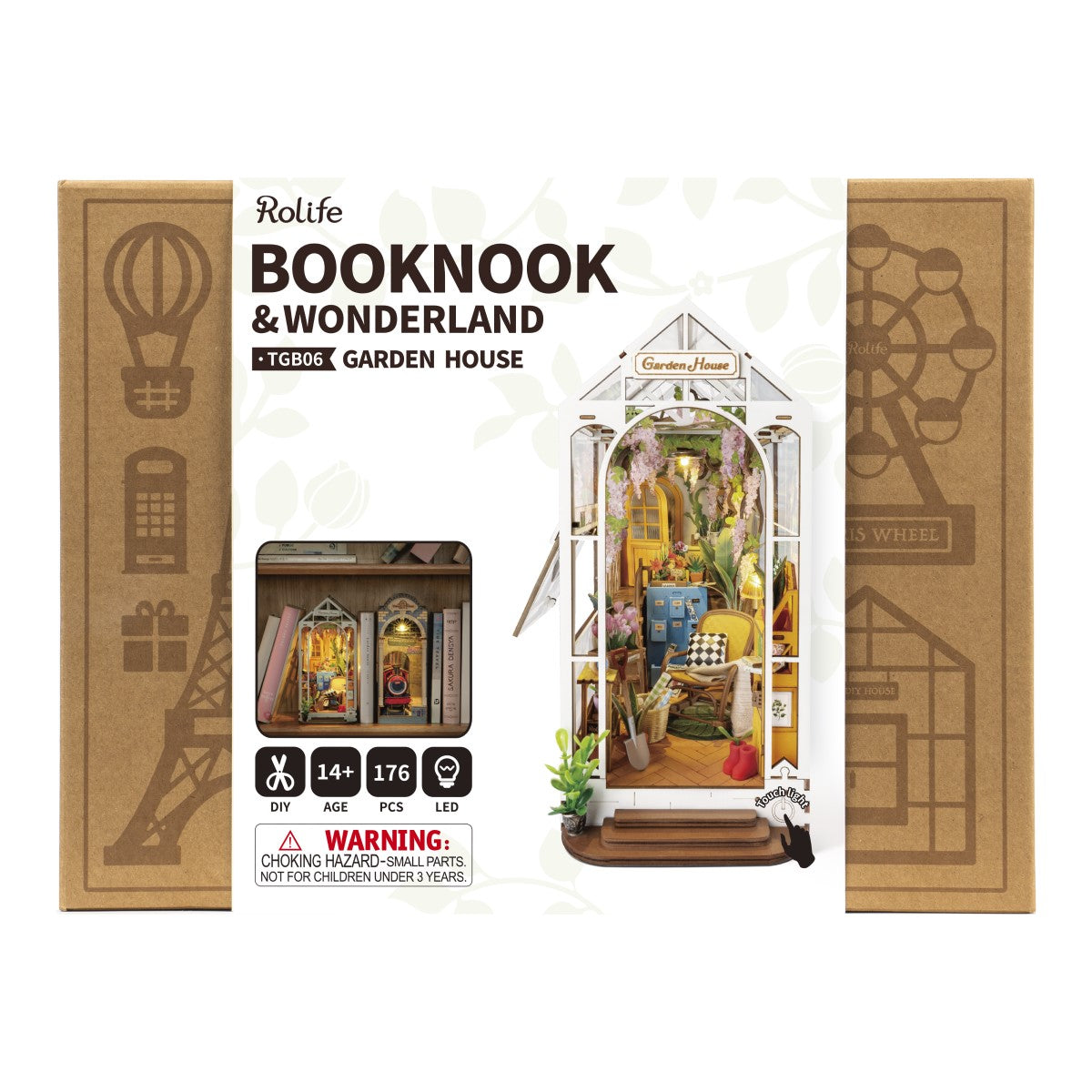 Rolife 3D-Holz-Puzzle Book Nook "Garden House"