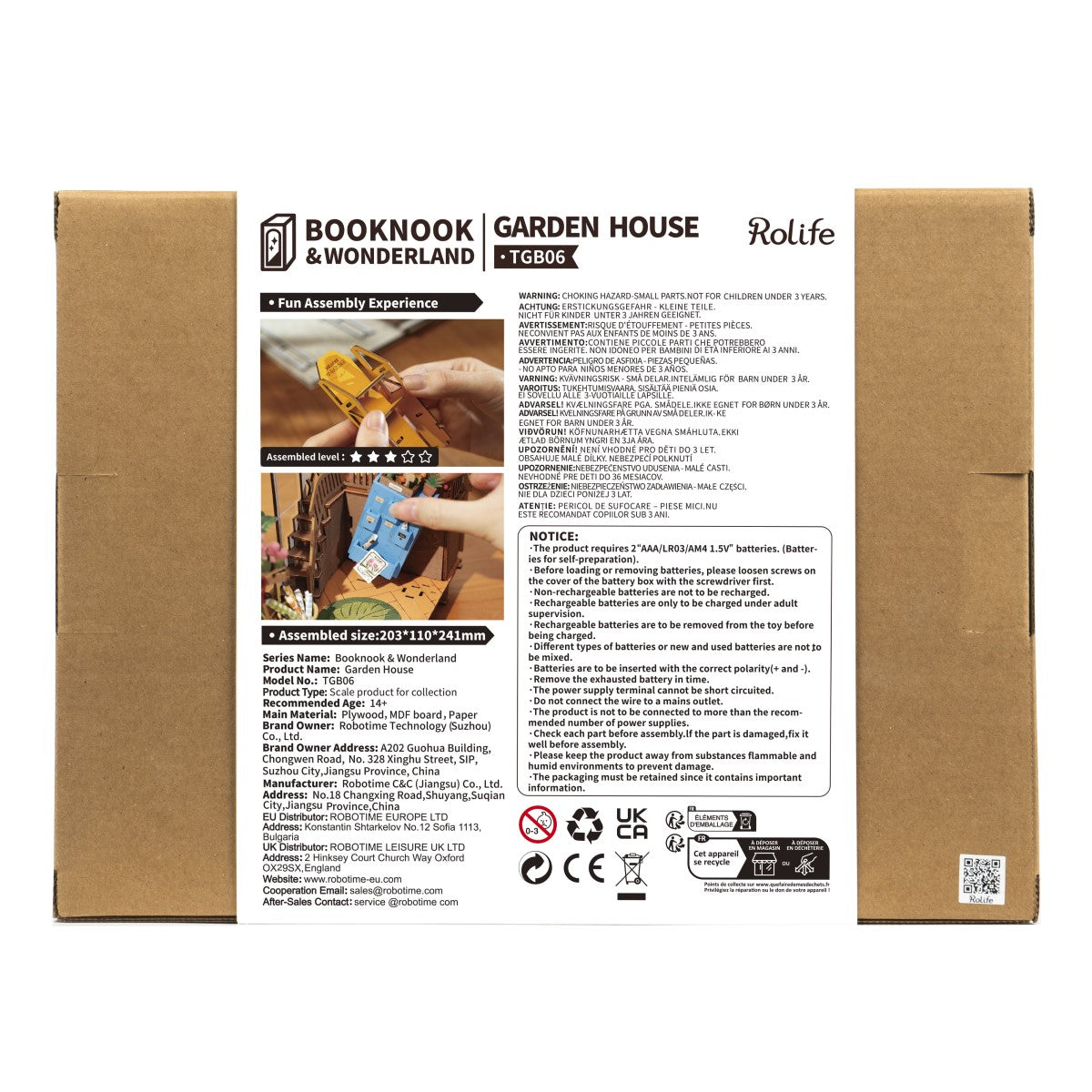 Rolife 3D-Holz-Puzzle Book Nook "Garden House"