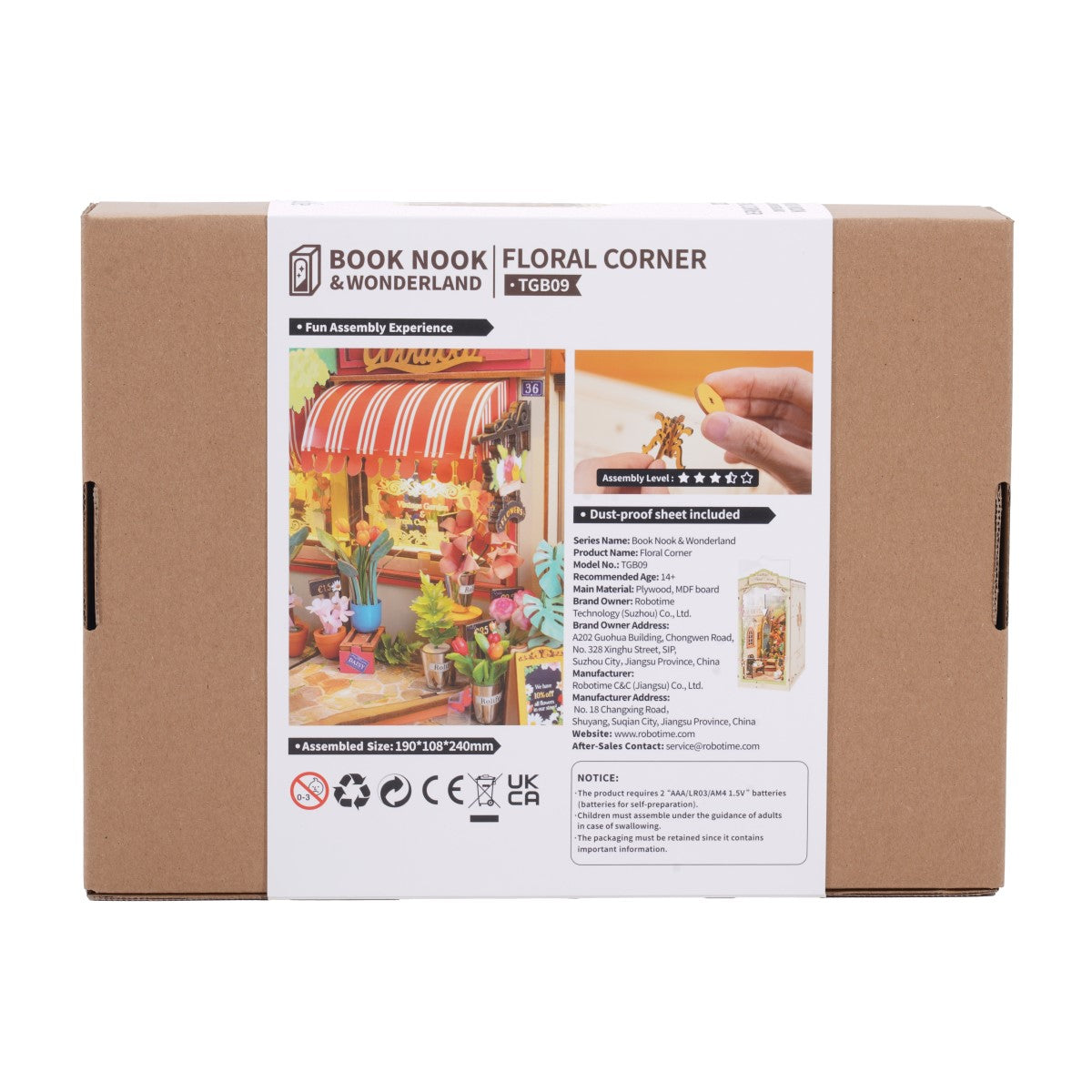 Rolife 3D-Holz-Puzzle Book Nook "Floral Corner"