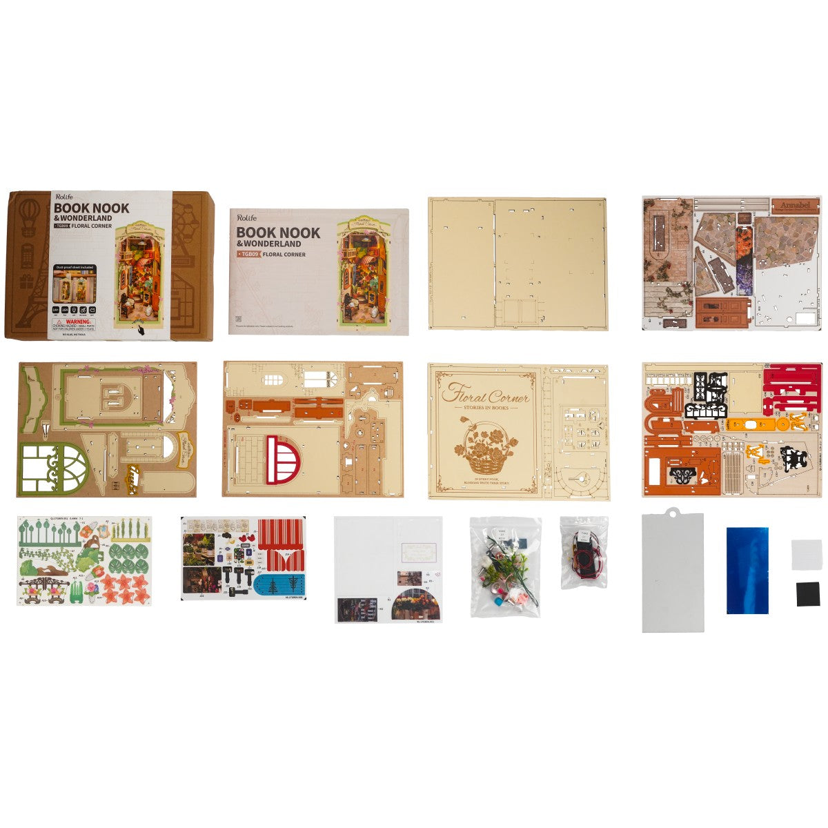 Rolife 3D-Holz-Puzzle Book Nook "Floral Corner"