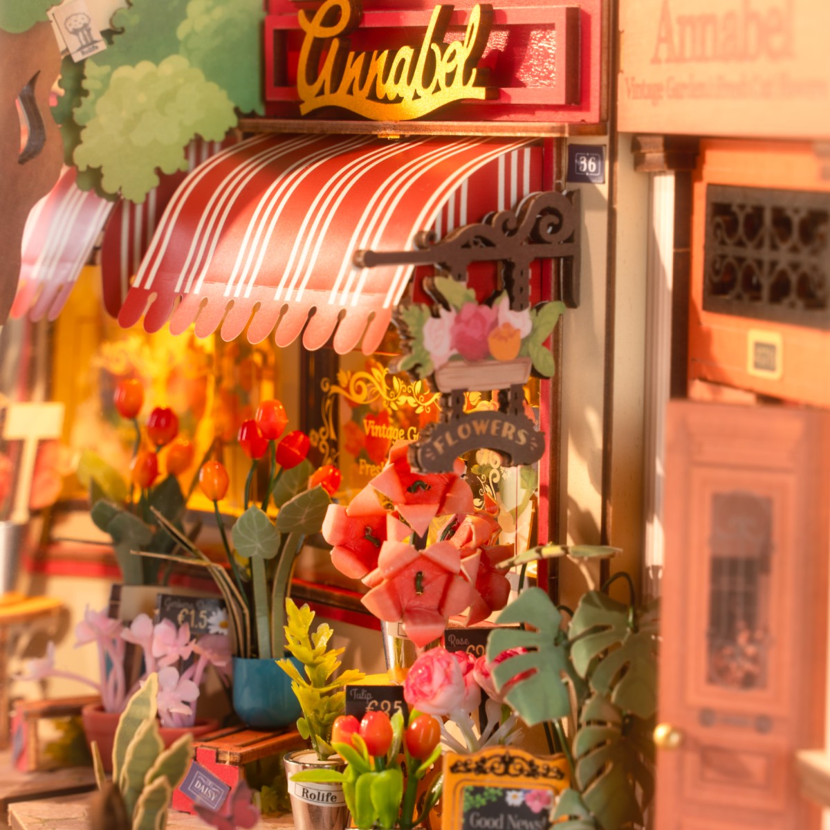 Rolife 3D-Holz-Puzzle Book Nook "Floral Corner"