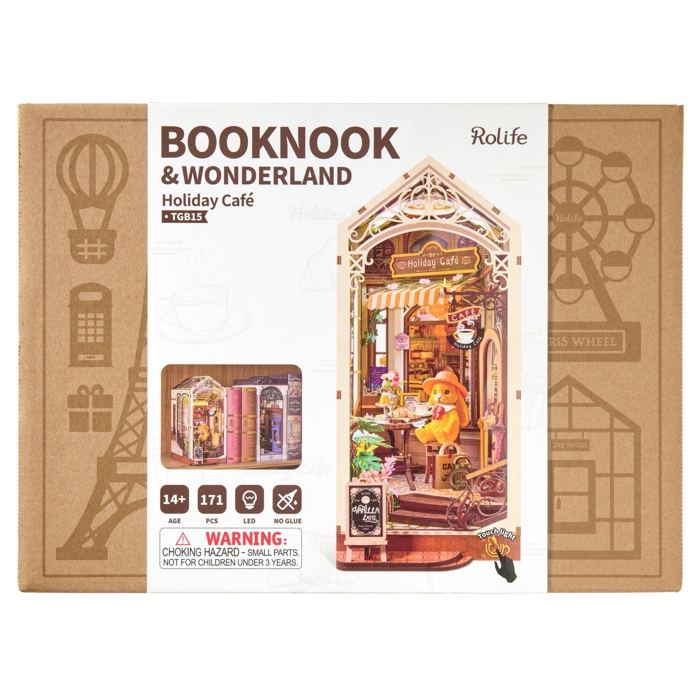 Rolife 3D-Holz-Puzzle Book Nook "Holiday Café"