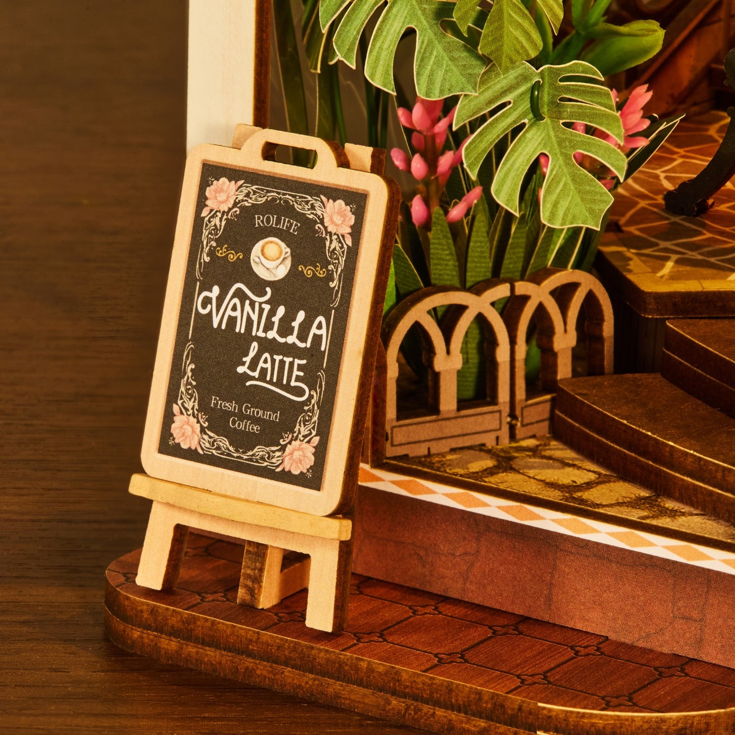 Rolife 3D-Holz-Puzzle Book Nook "Holiday Café"