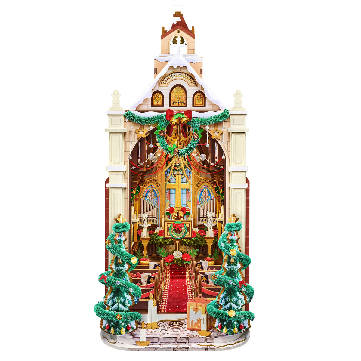 Rolife 3D-Holz-Puzzle Book Nook "Caroling Cathedral"