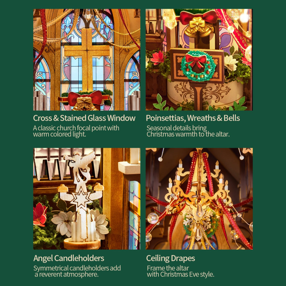 Rolife 3D-Holz-Puzzle Book Nook "Caroling Cathedral"