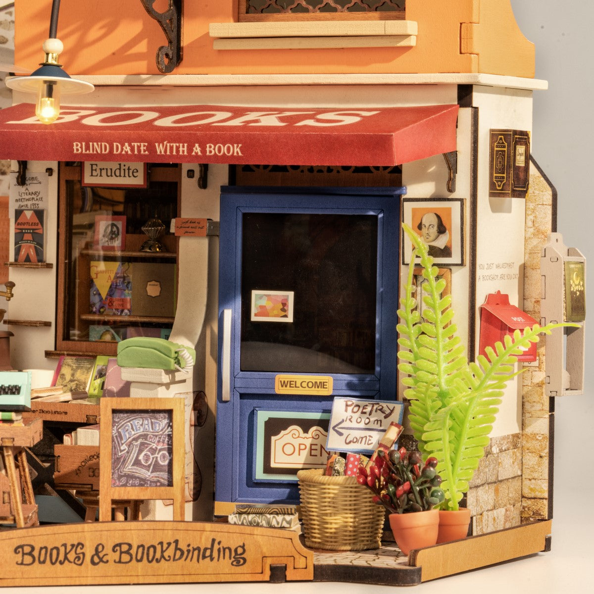 Rolife 3D-Holz-Puzzle DIY Miniature House "Corner Bookstore"