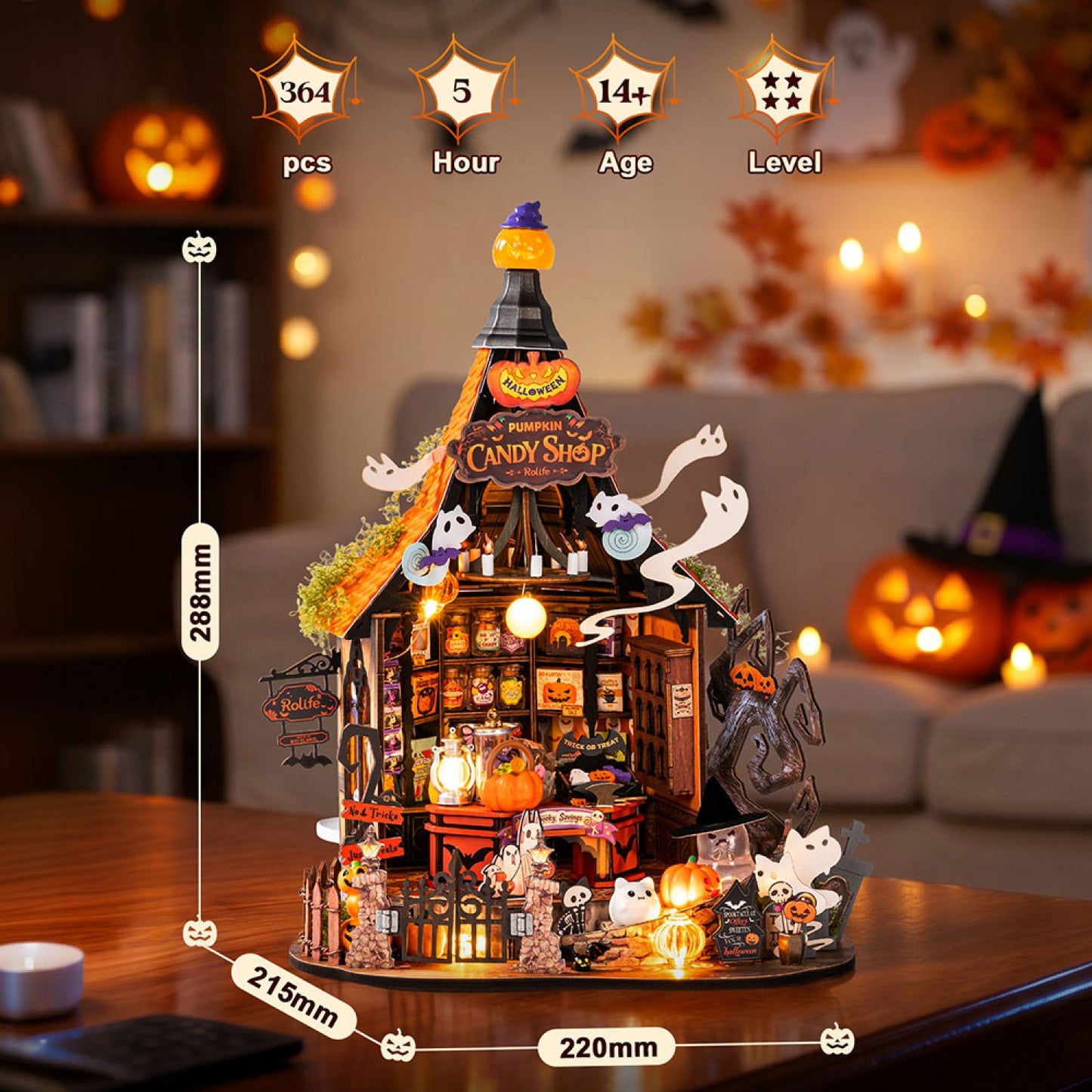 Rolife 3D-Holz-Puzzle "Haunted Candy House"