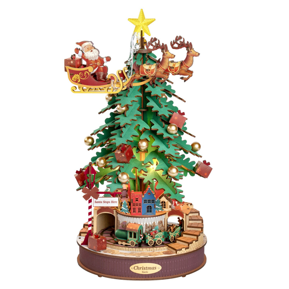 Rolife 3D-Holz-Puzzle Spieluhr Weihnachtsbaum