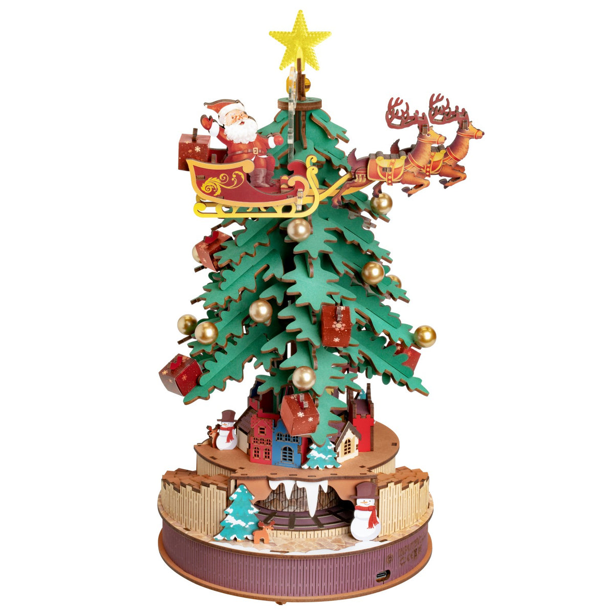 Rolife 3D-Holz-Puzzle Spieluhr Weihnachtsbaum