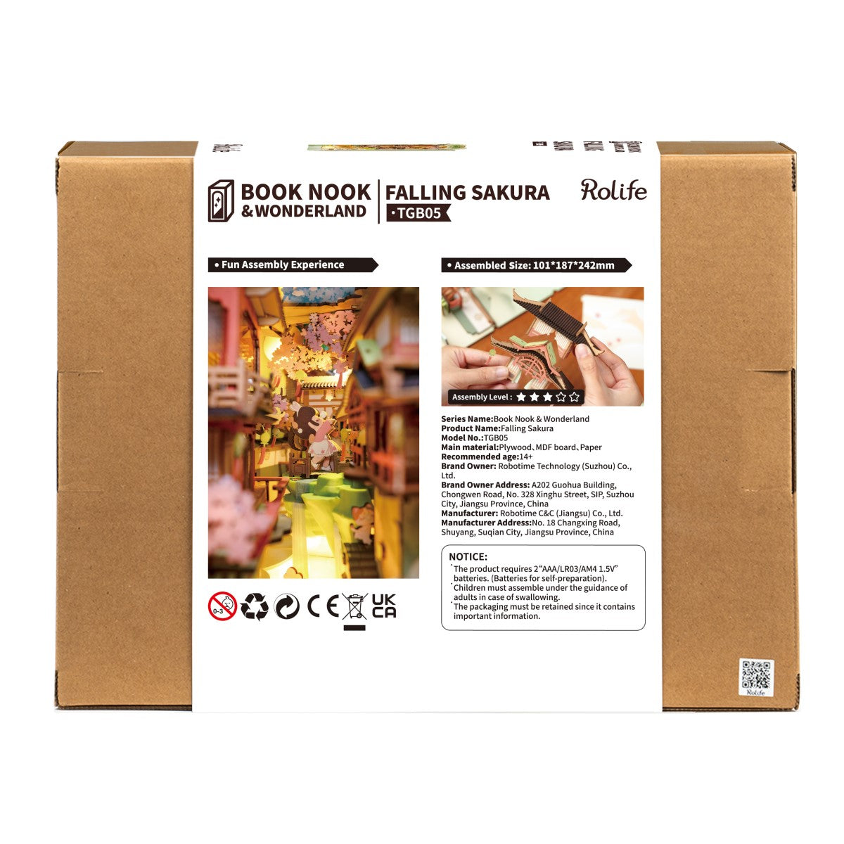 Rolife 3D-Holz-Puzzle Book Nook "Falling Sakura"
